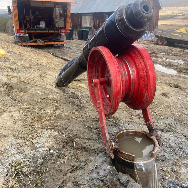 Pumpeanlegg ved en lastebil